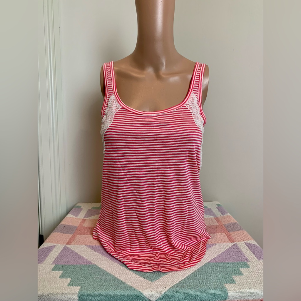 Vintage! Aerie Striped Lace Accented Tank Top
